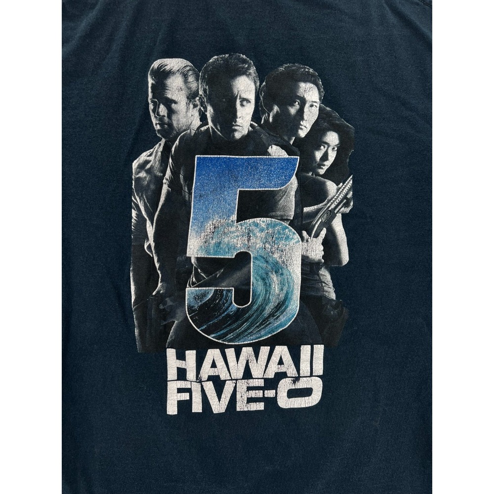 Vintage HAWAII Five-0 T Shirt Adult Medium‎ Blue TV Promo Graphic Print Y2K READ